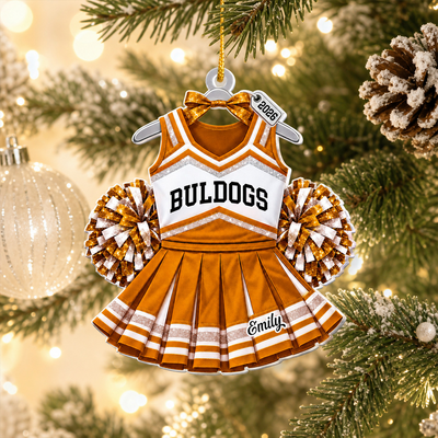 Happiness Is Being A Cheerleader - Personalized Acrylic Ornament, Custom Cheer Uniform