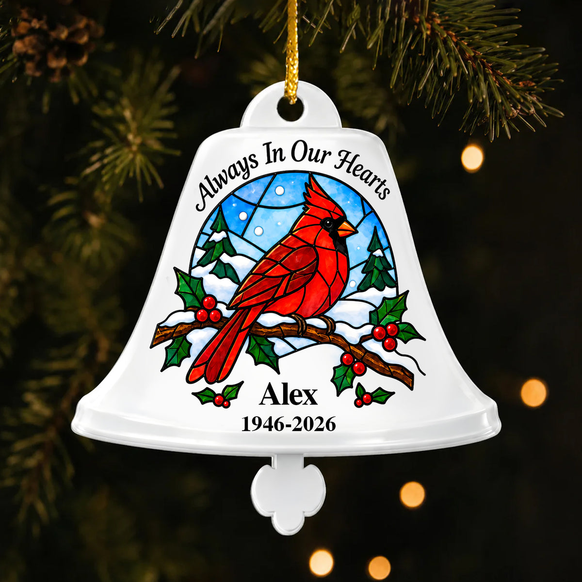 Though You’re Gone from Sight, Your Love Still Visits Us Every Day - Personalized Acrylic Ornament , Faux Stained Glass Family Memorial Ornament