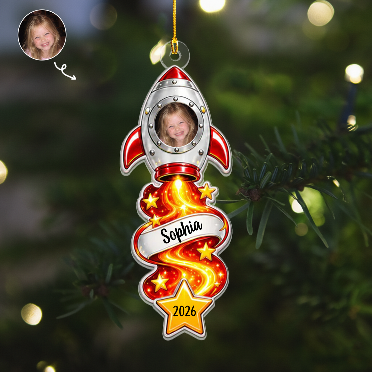 Hero Astronaut Space - Personalized Acrylic Ornament, Custom Space Explorer Christmas Tree Decoration, Gift for Kids