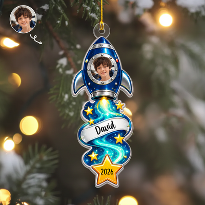 Hero Astronaut Space - Personalized Acrylic Ornament, Custom Space Explorer Christmas Tree Decoration, Gift for Kids