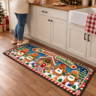 Sweet Family - Personalized Gingerbread House Runner Rug