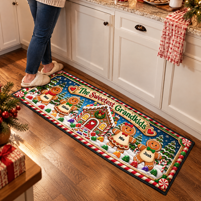 Sweet Family - Personalized Gingerbread House Runner Rug