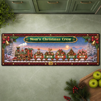Grandparents Crew - Personalized Christmas Train Runner Rug