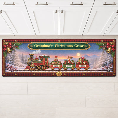 Grandparents Crew - Personalized Christmas Train Runner Rug