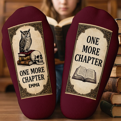 One More Chapter - Personalized Middle Tube Socks, Gift For Book Lovers, One More Chapter Sock