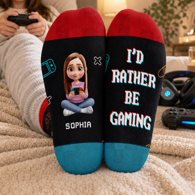 Do Not Disturb I’m Gaming - Personalized Middle Tube Socks, Gift For Gamers, Gaming Lovers
