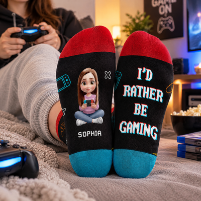 Do Not Disturb I’m Gaming - Personalized Middle Tube Socks, Gift For Gamers, Gaming Lovers