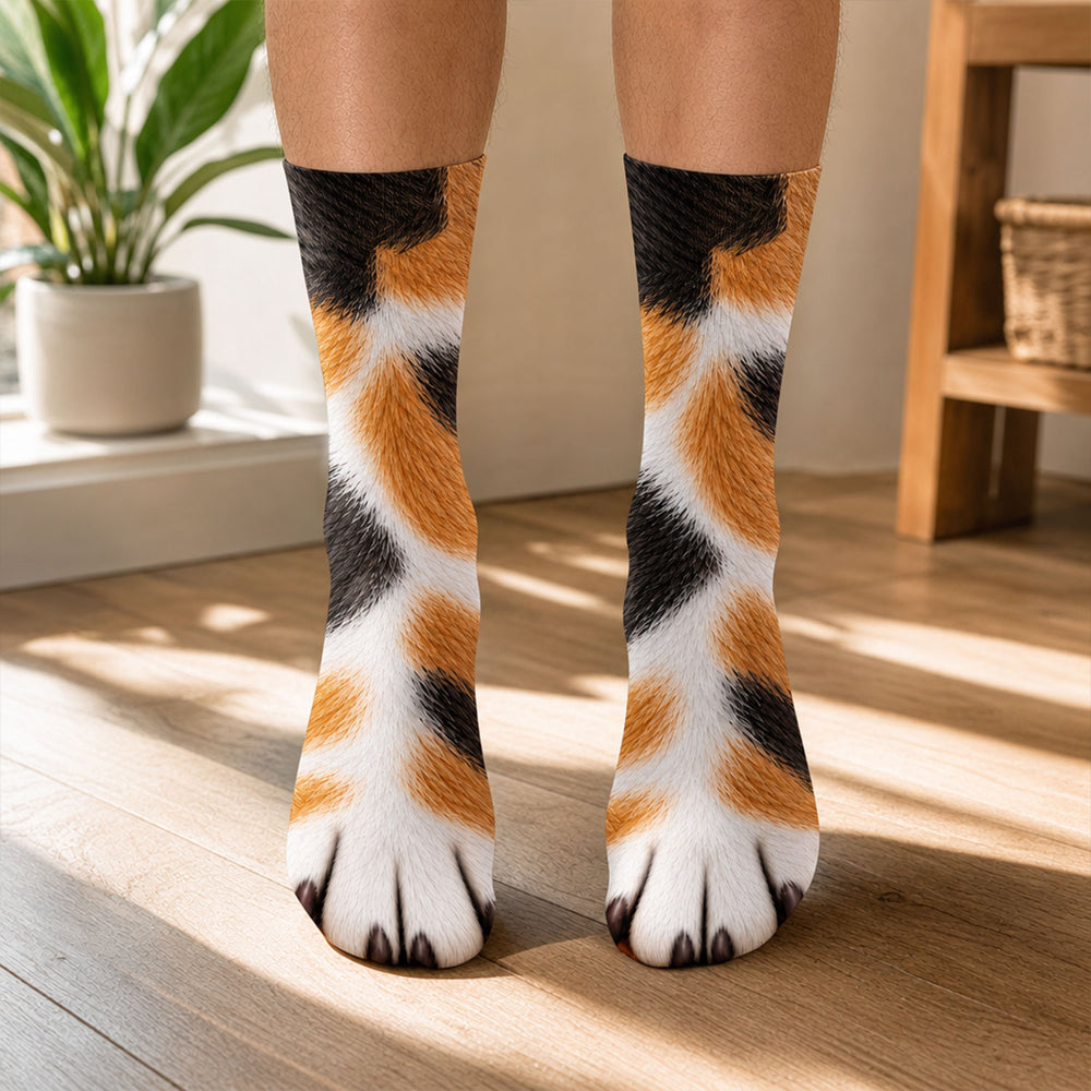 Personalized Funny Cat Paw Middle Tube Socks | CustomizeAF - CustomizeAF™