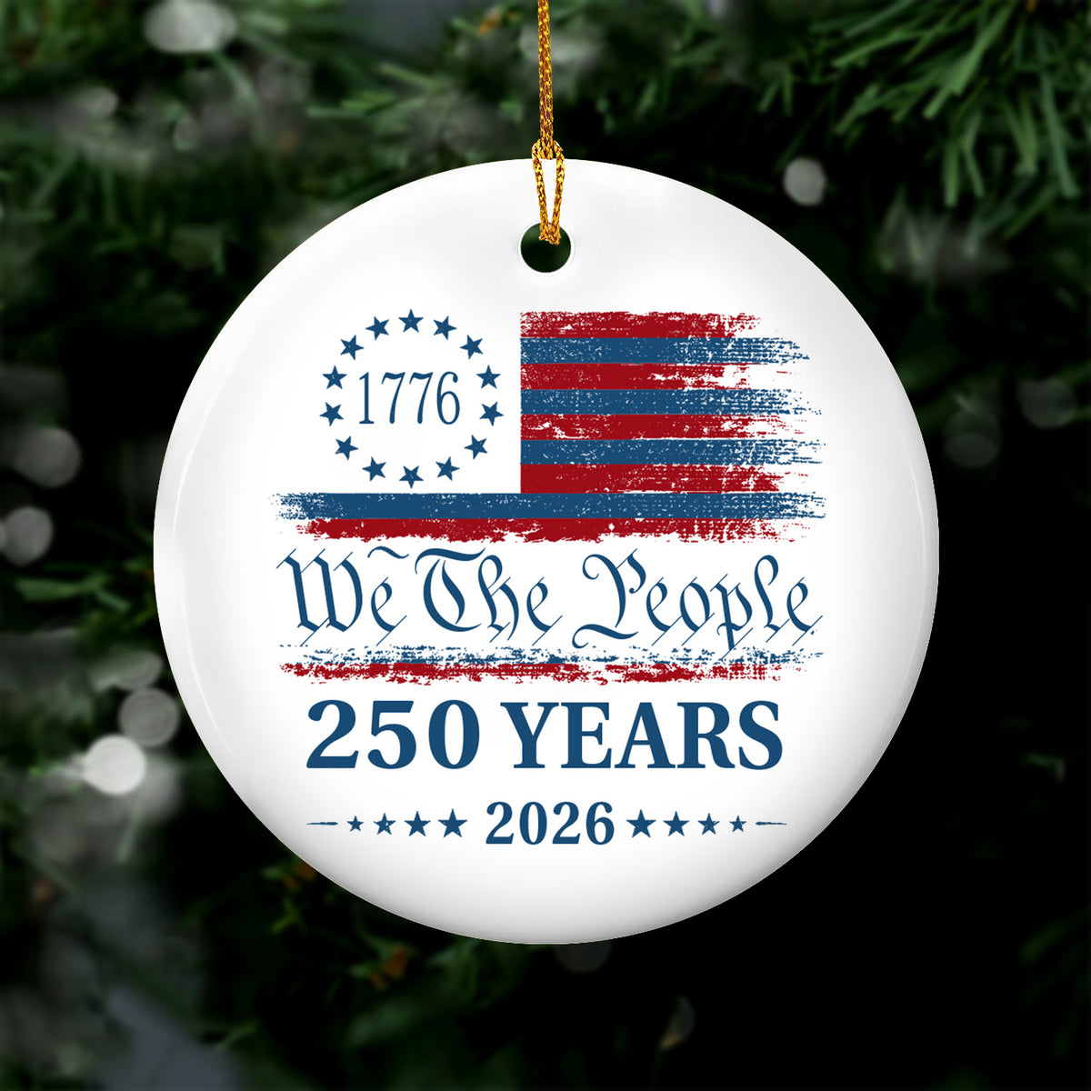 We The People - Personalized Ornament, 1776–2026 Patriotic Keepsake, American Independence Gift