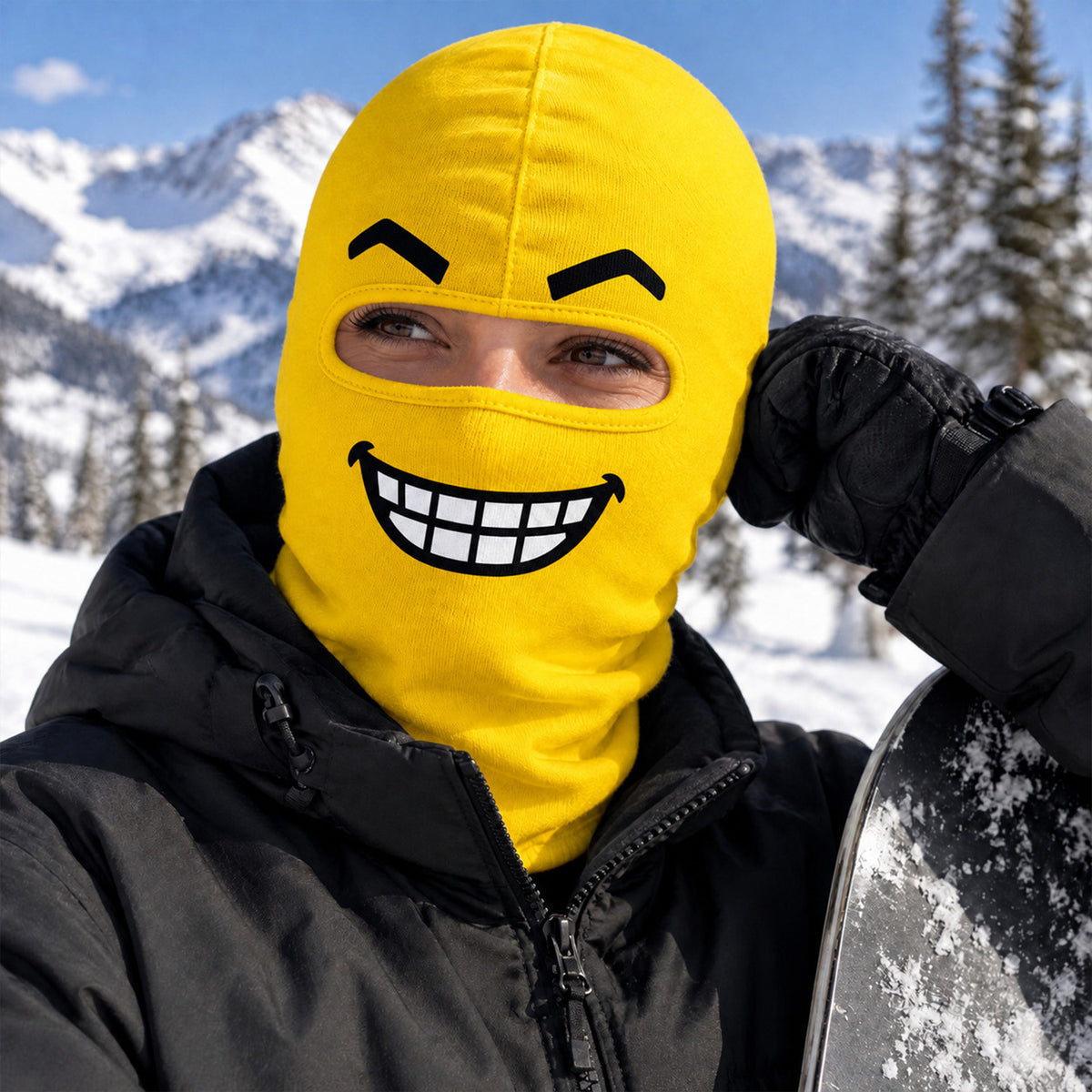 Born To Ski Made To Laugh - Personalized Ski Mask, Novelty Balaclava for Snowboard Lovers, Winter Gag Gift