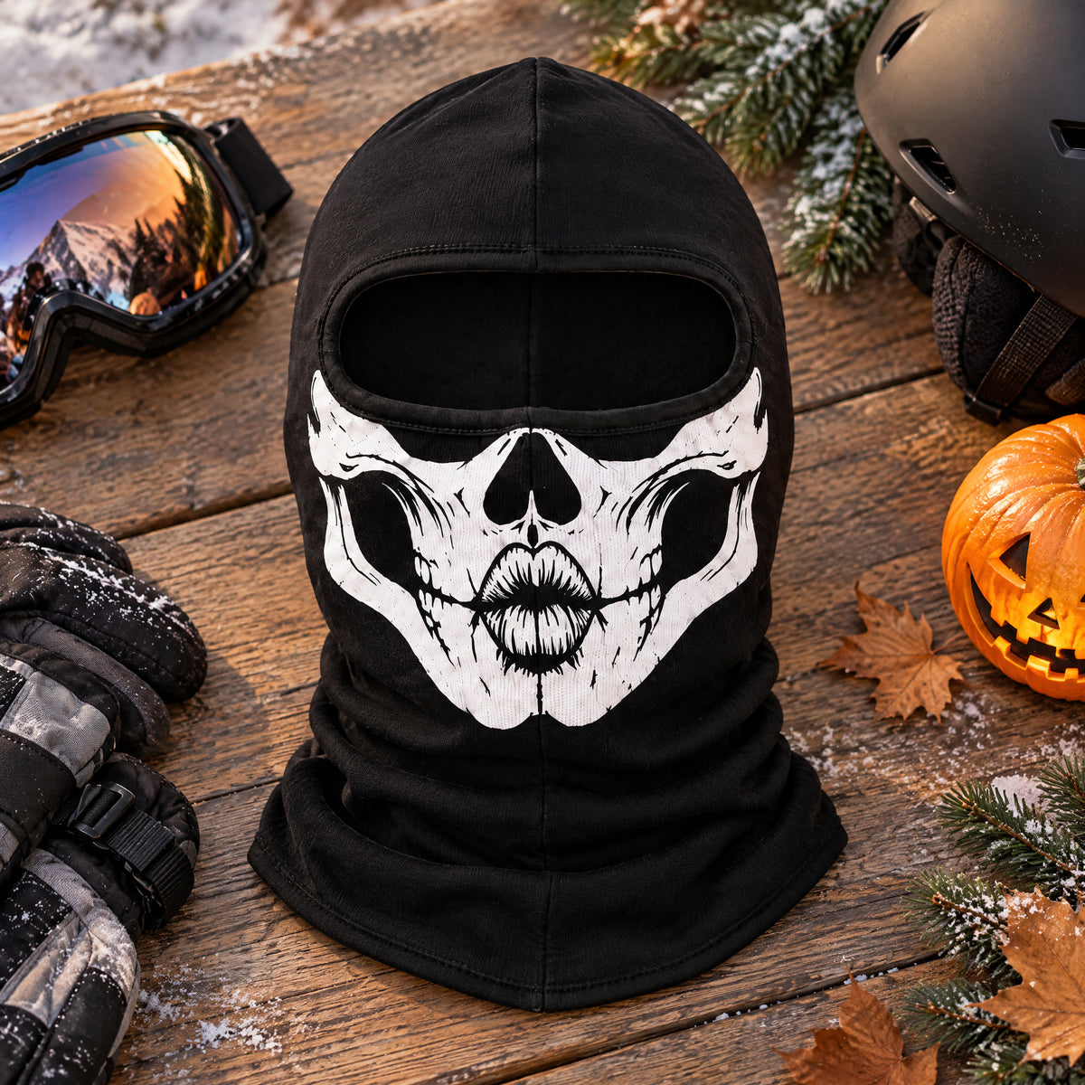 Skeleton Skull - Personalized Ski Mask, Gift For Ski Lovers, Halloween Ski Mask
