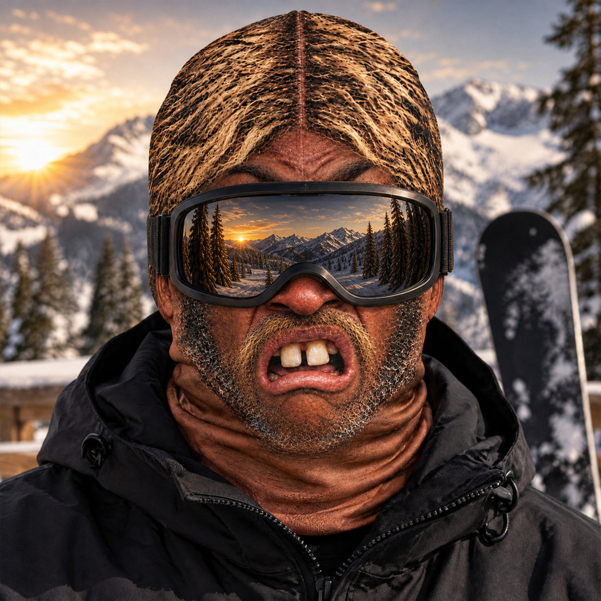 Too Cool To Unmask - Personalized Ski Mask, Custom Photo Funny Face Ski Lovers Gift