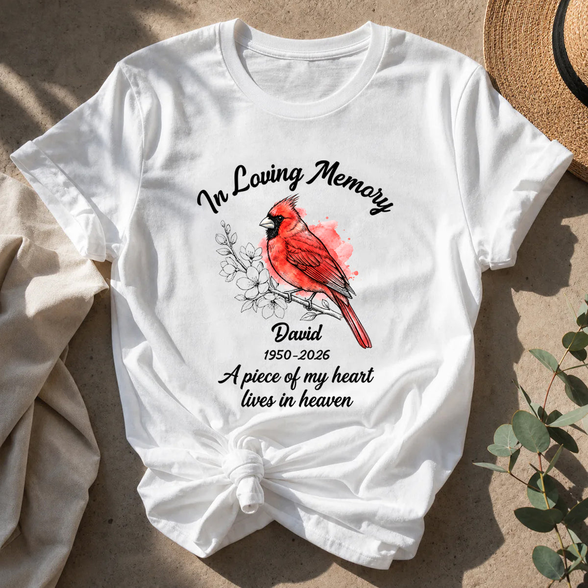 A Cardinal’s Visit A Little Hello From Heaven - Personalized T-Shirt, Memorial Gift For Loss Of Loved One