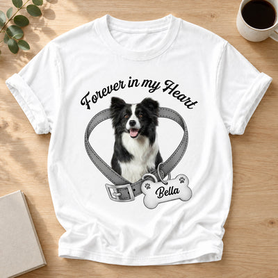 Forever In My Heart - Personalized Comfort Colors Shirt, Custom Pet Photo Memorial T-Shirt, Memorial Pet Gift
