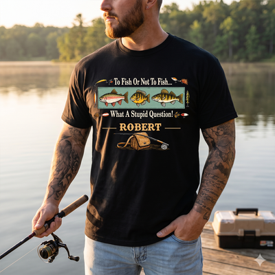 To Fish Or Not To Fish That’s A Stupid Question - Personalized T-Shirt, Gift For Fishing Lovers, Fishing Shirt