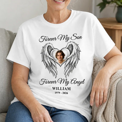 My Son My Angel - Personalized Comfort Colors Shirt, Memorial Mom T-Shirt