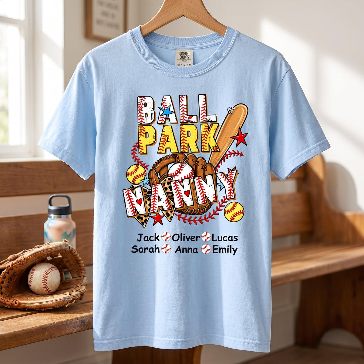 Ballpark Baseball Softball Mimi Game Day - Personalized T-Shirt, Grandma and Grandkids T-shirt