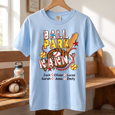 Ballpark Baseball Softball Mimi Game Day - Personalized T-Shirt, Grandma and Grandkids T-shirt