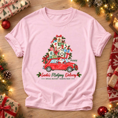 Christmas Mahjong - Personalized Comfort Colors Shirt, Santa Mahjong Shirt, Mahjong Christmas Tee, Mahjong Lover Gift, Comfort Colors Holiday Shirt, Mahjong Gift