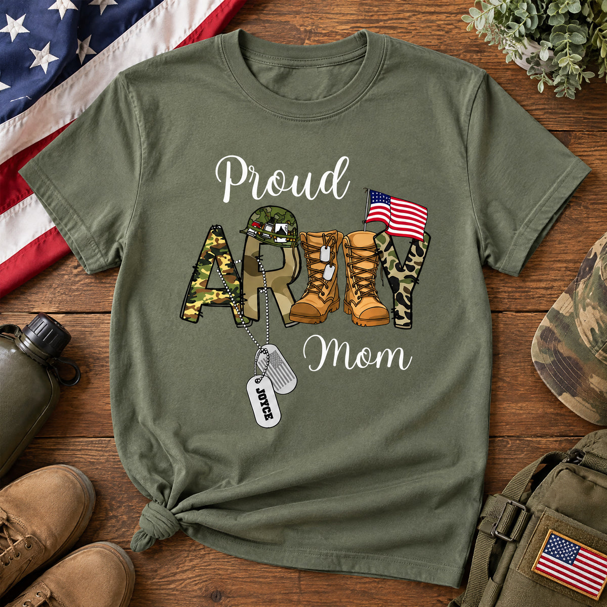 Proud Army Family Mom Dad Brother - Personalized Comfort Colors Shirt, USA Army Family Outfits, Military Family Gift