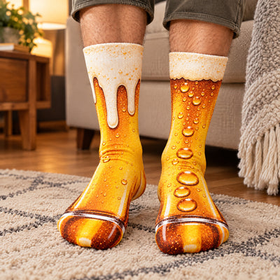 Foam Drips And Rising Bubbles Pair Middle Tube Socks, Christmas Gift for Husband