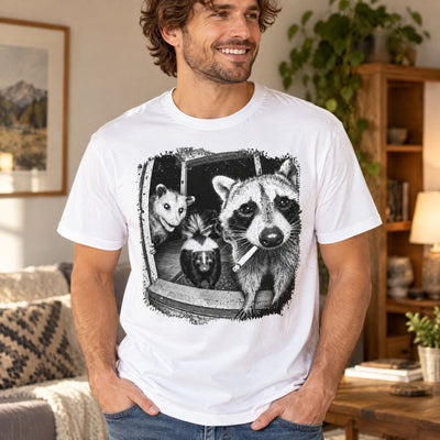 Trash Panda Night Crew Comfort Colors T-shirt, Funny Raccoon Opossum Skunk Tee