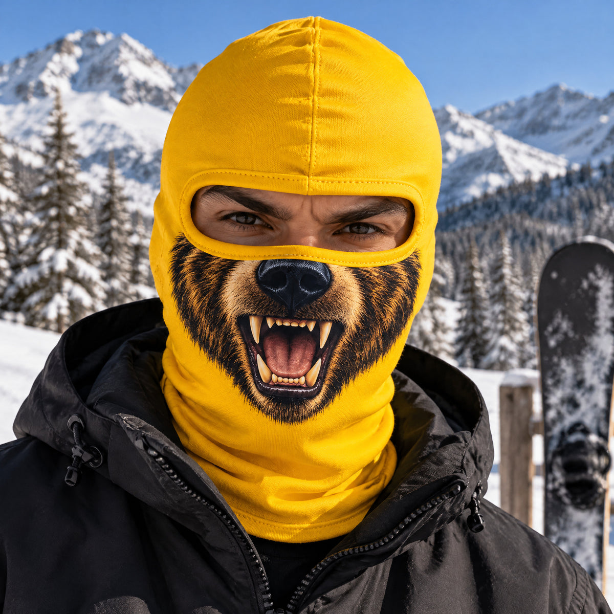 Fierce Bear Snout Printed Balaclava/Ski Mask
