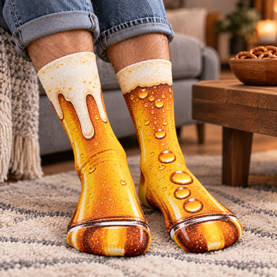 Foam Drips And Rising Bubbles Pair Middle Tube Socks, Christmas Gift for Husband