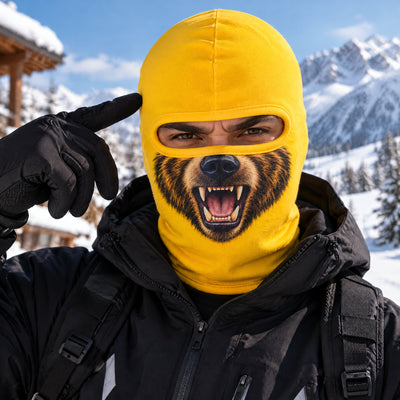 Fierce Bear Snout Printed Balaclava/Ski Mask