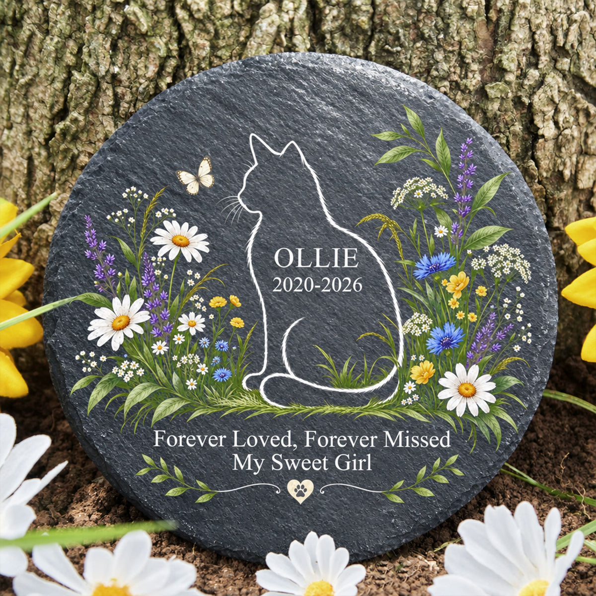 Loved Beyond Forever - Personalized Stone, Custom Cat Name Memorial Stone, Sympathy Gift
