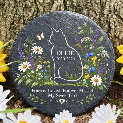 Loved Beyond Forever - Personalized Stone, Custom Cat Name Memorial Stone, Sympathy Gift