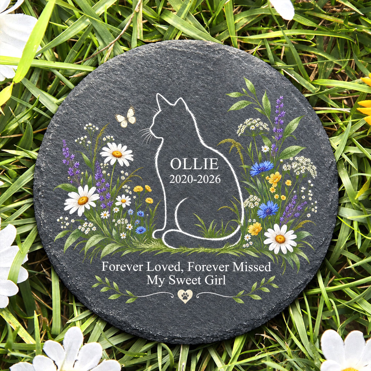 Loved Beyond Forever - Personalized Stone, Custom Cat Name Memorial Stone, Sympathy Gift