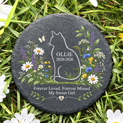 Loved Beyond Forever - Personalized Stone, Custom Cat Name Memorial Stone, Sympathy Gift