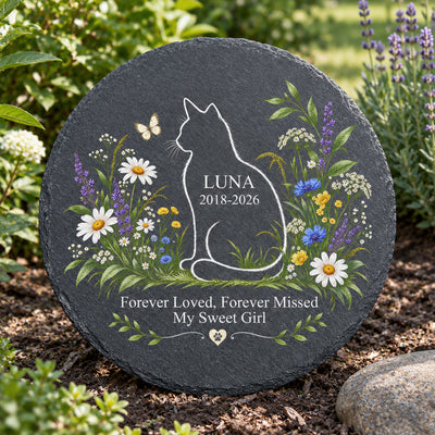 Loved Beyond Forever - Personalized Stone, Custom Cat Name Memorial Stone, Sympathy Gift