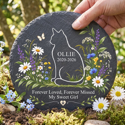 Loved Beyond Forever - Personalized Stone, Custom Cat Name Memorial Stone, Sympathy Gift