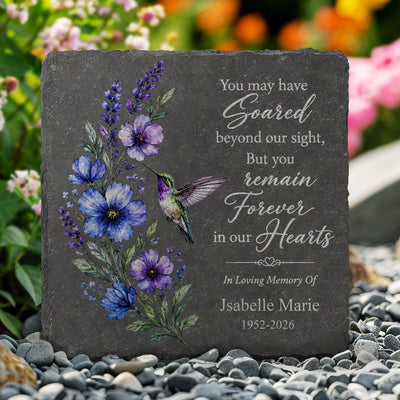 Love Remains Forever - Personalized Stone, Custom Name and Years Garden Stone, Memorial Gift