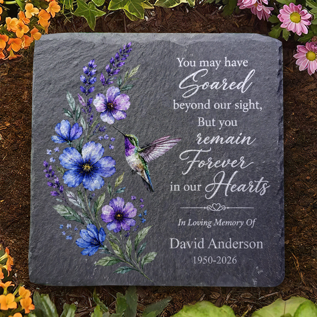 Love Remains Forever - Personalized Stone, Custom Name and Years Garden Stone, Memorial Gift