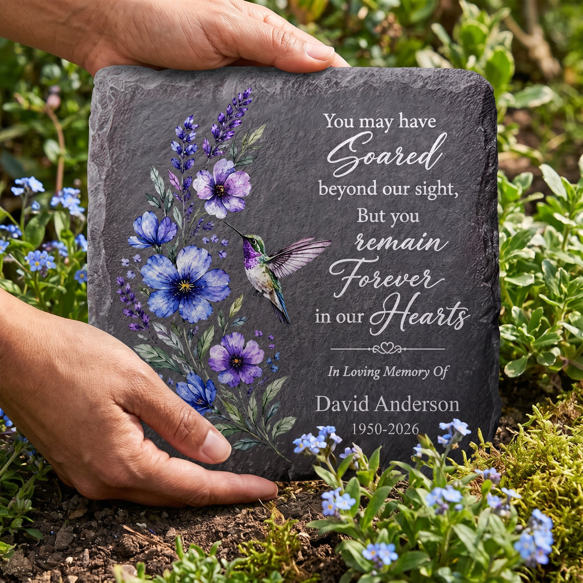 Love Remains Forever - Personalized Stone, Custom Name and Years Garden Stone, Memorial Gift