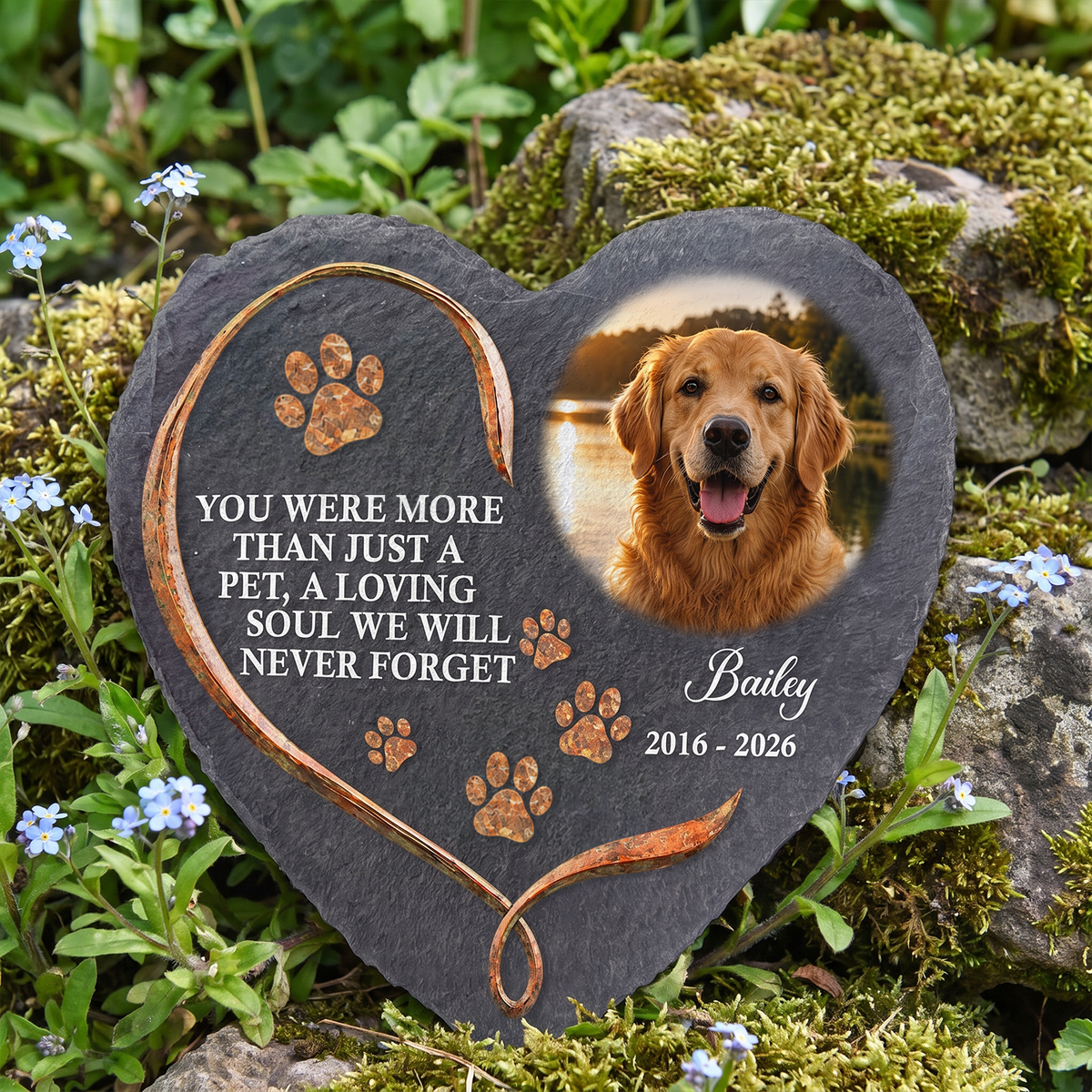 You Were More Than Just A Pet, A Loving Soul We Will Never Forget- Personalized Stone,  Pet Memorial Gift, Custom Photo Gift for Dog &amp; Cat Loss