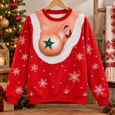 Tis The Season To Misbehave - Personalized Sweatshirt, Christmas Birthday Gifts For Wife, Grandma, Mom, Funny Ugly Sweatshirt