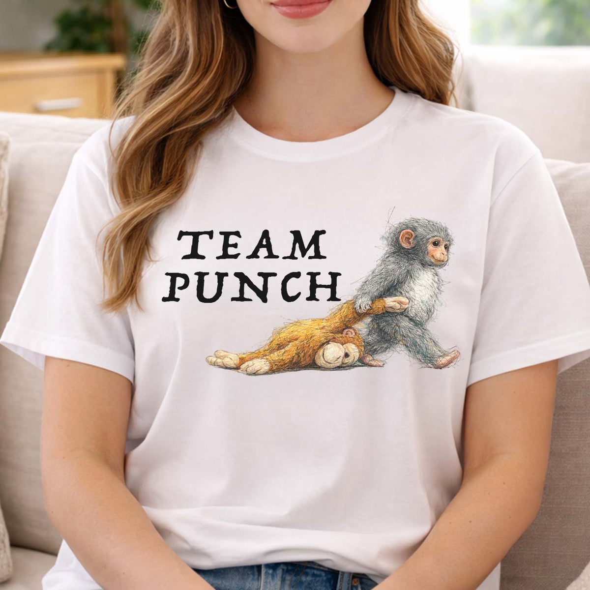 Monkey Punch Colorline Scribble Art Tee T-shirt, Gift For Animal Lovers, Viral Punch Monkey Shirt
