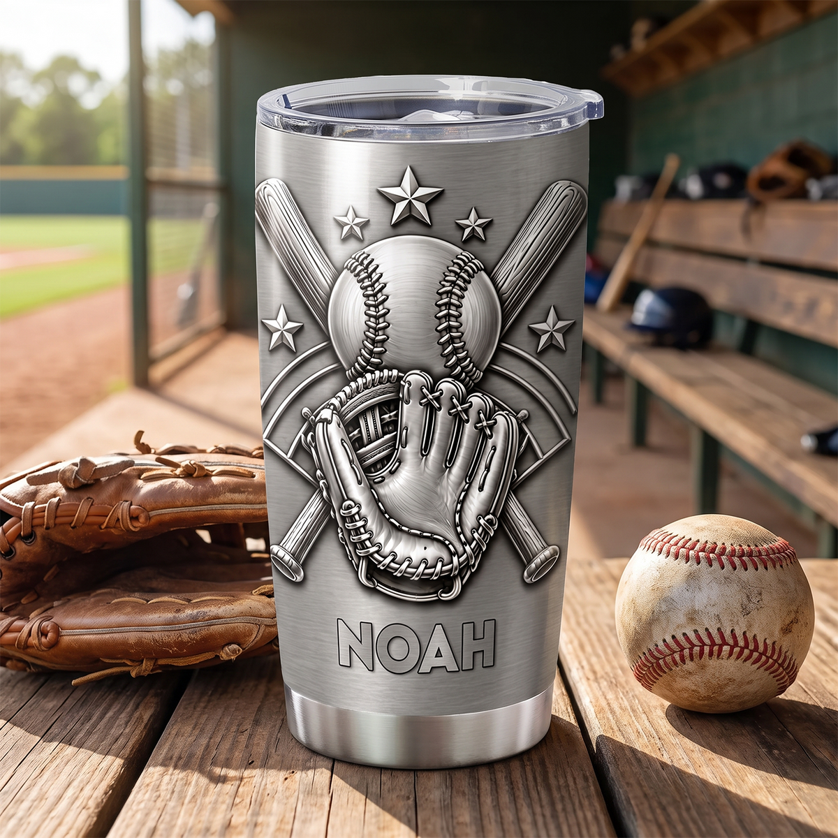 Carry The Game, The Memories, And The Love Wherever You Go - Personalized Tumbler, Gift For Baseball Lovers, 3D Metallic Brushed Tumbler