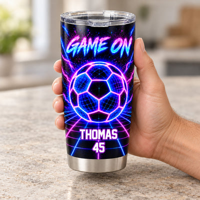 Neon Wireframe Sports - Personalized Tumbler, Custom Gift For Sport Players