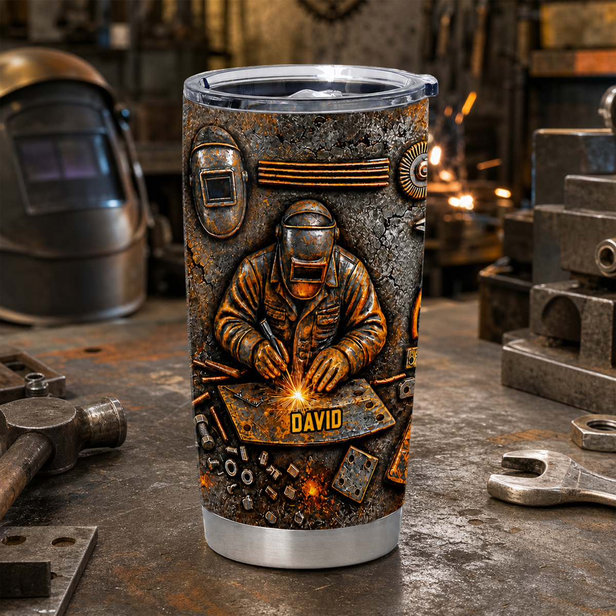 Welders Showcasing Craftsmanship and Tools - Personalized Tumbler, Gift For Him, Gift For Handyman