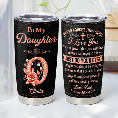 Never Forget How Much I Love You - Personalized Tumbler, Gift For Daughter, Granddaughter