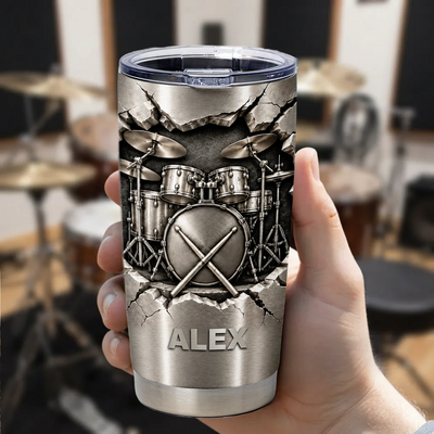 All I Need Is Drum - Personalized Tumbler, Gift For Drum Lovers, Music Lovers Gift