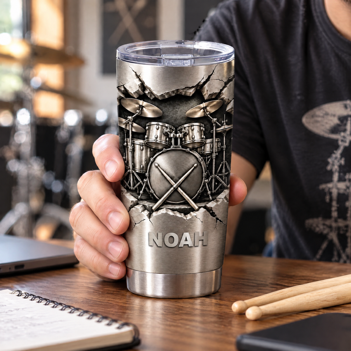 All I Need Is Drum - Personalized Tumbler, Gift For Drum Lovers, Music Lovers Gift