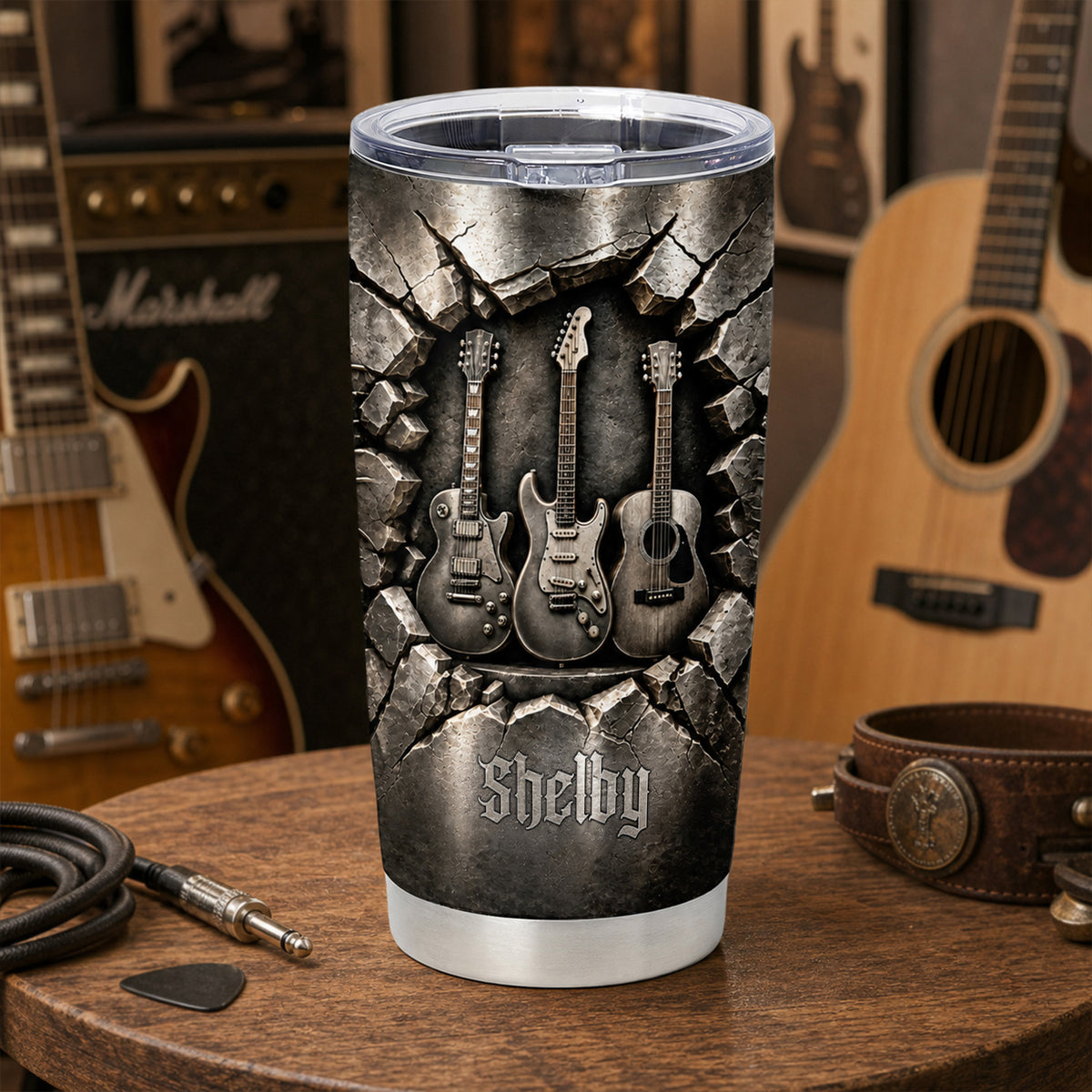 Music Is The Soul Of My Life - Personalized Tumbler, Gift For Guitar Lovers, Music Lovers Gift