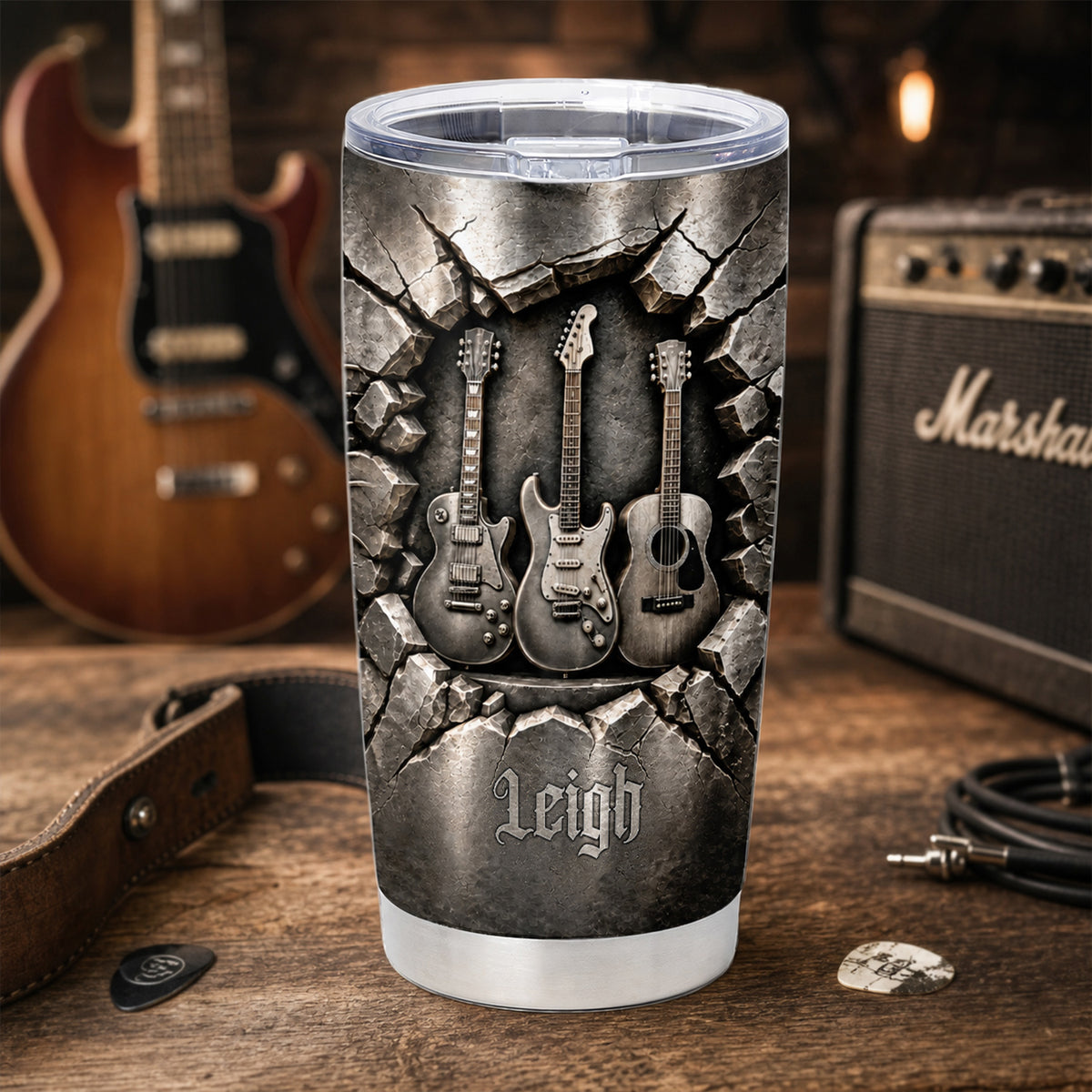 Music Is The Soul Of My Life - Personalized Tumbler, Gift For Guitar Lovers, Music Lovers Gift