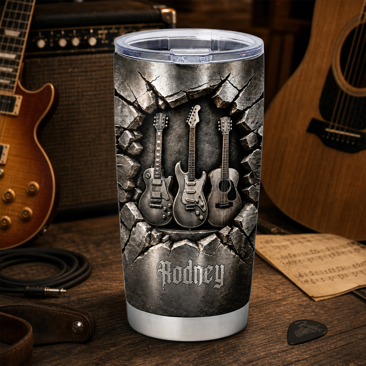 Music Is The Soul Of My Life - Personalized Tumbler, Gift For Guitar Lovers, Music Lovers Gift